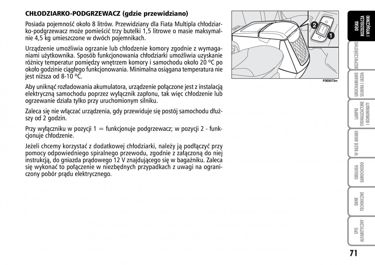 Fiat Multipla II 2 instrukcja obslugi / page 72