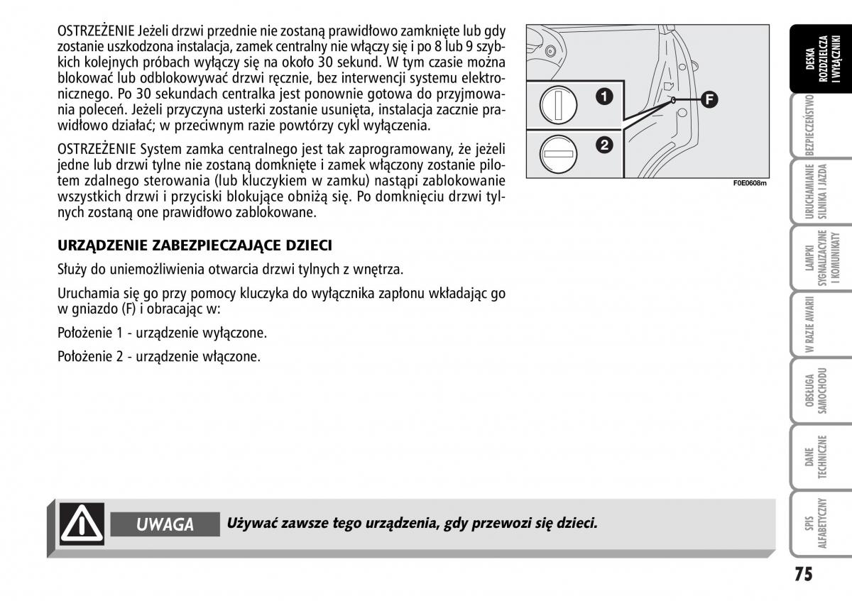 Fiat Multipla II 2 instrukcja obslugi / page 76