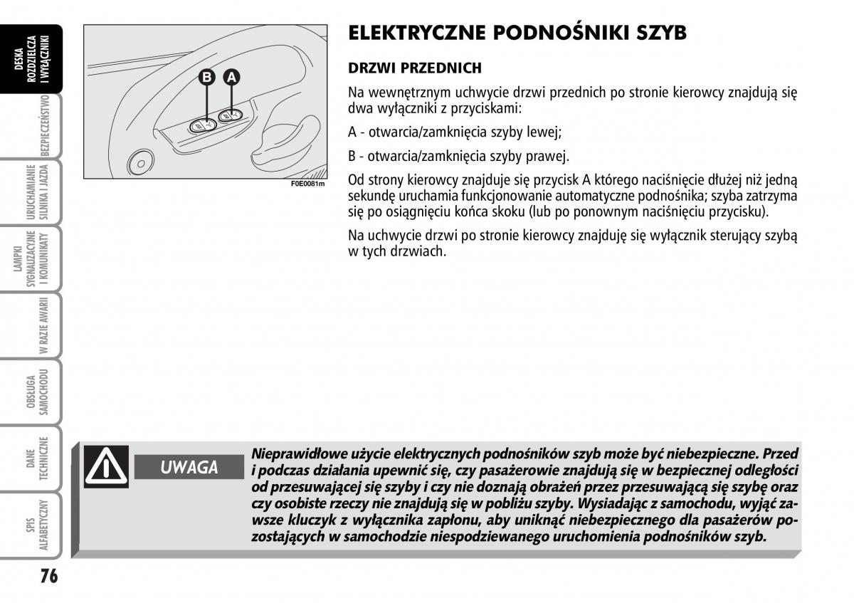 Fiat Multipla II 2 instrukcja obslugi / page 77