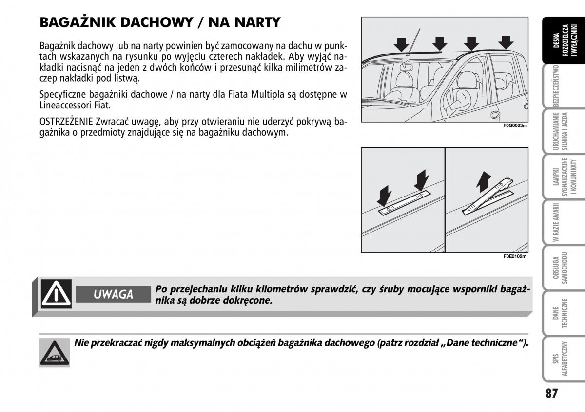 Fiat Multipla II 2 instrukcja obslugi / page 88