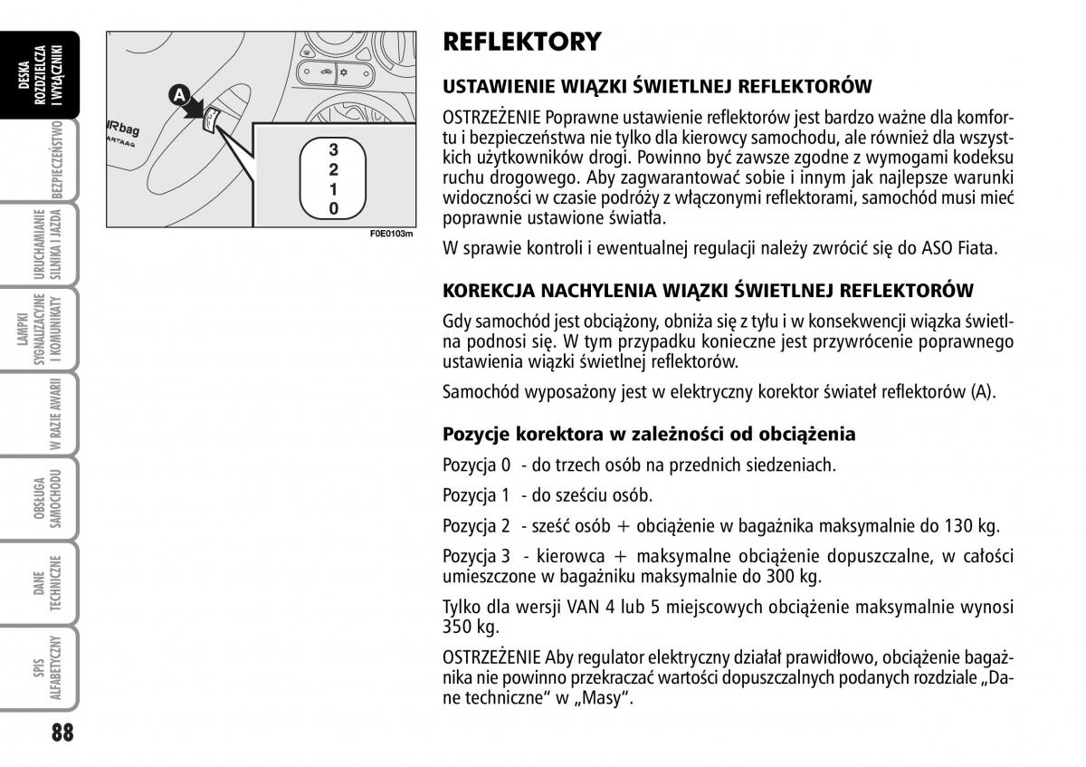 Fiat Multipla II 2 instrukcja obslugi / page 89