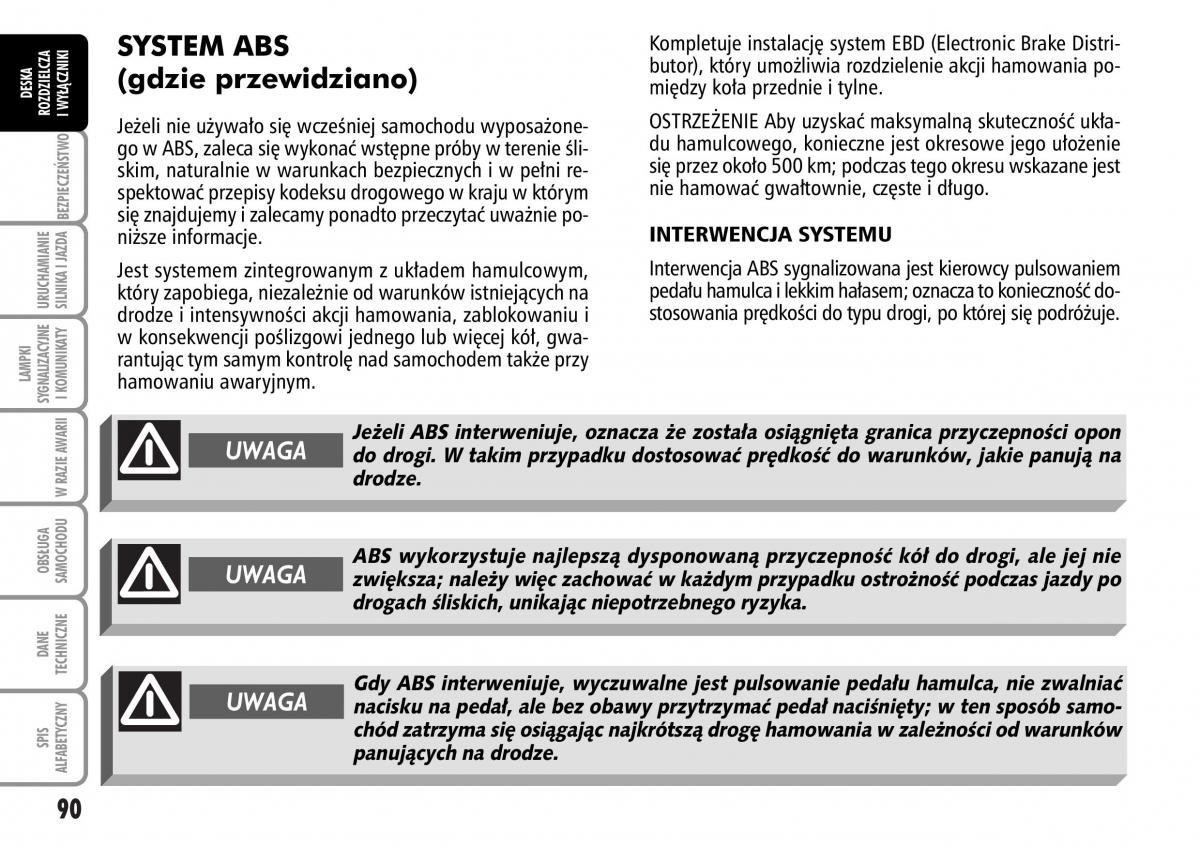 Fiat Multipla II 2 instrukcja obslugi / page 91