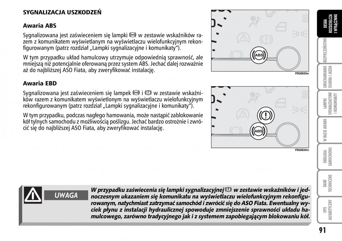 Fiat Multipla II 2 instrukcja obslugi / page 92