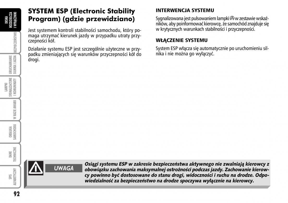 Fiat Multipla II 2 instrukcja obslugi / page 93