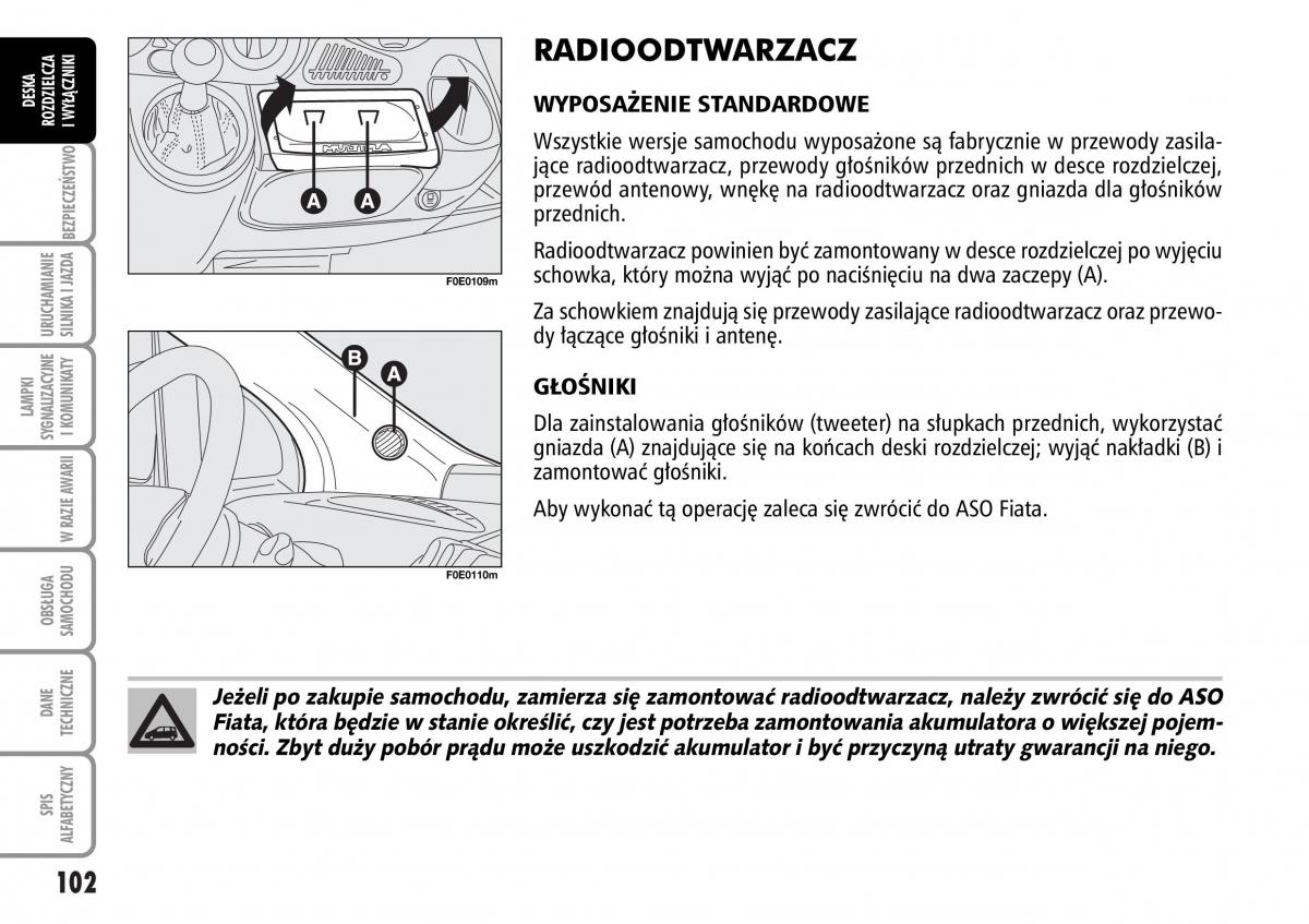 Fiat Multipla II 2 instrukcja obslugi / page 103