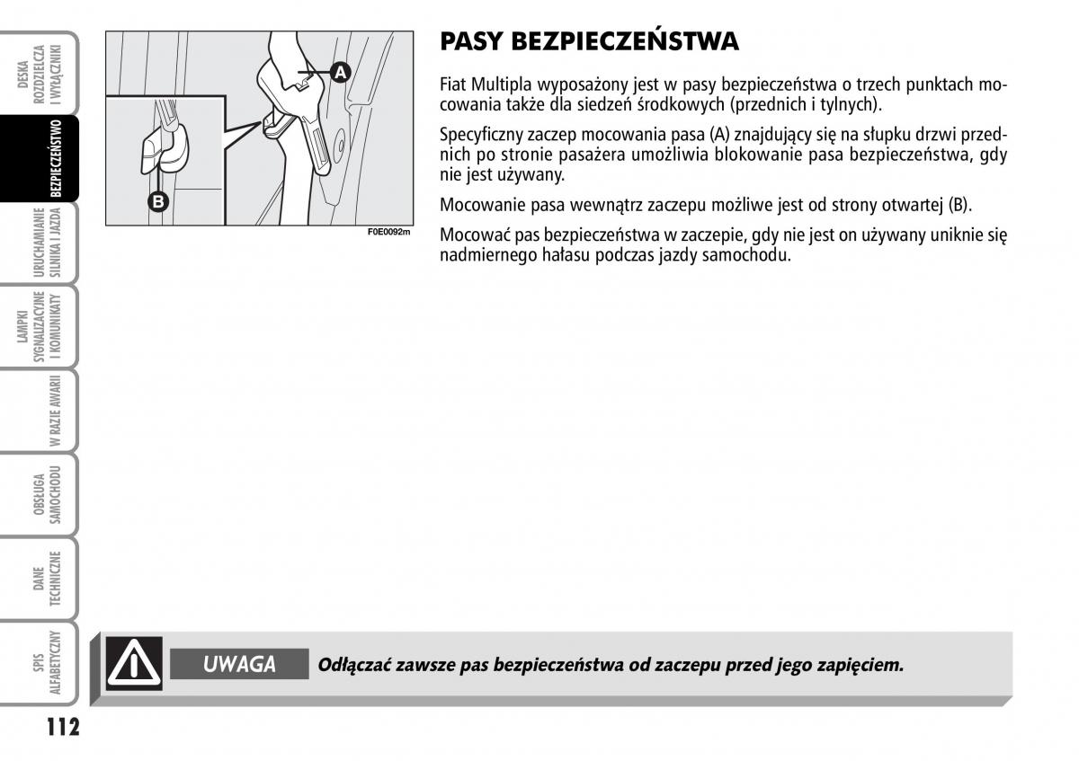 Fiat Multipla II 2 instrukcja obslugi / page 113