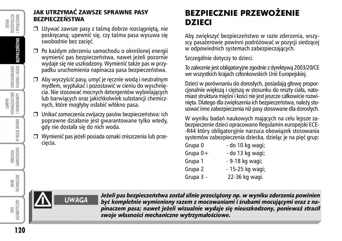 Fiat Multipla II 2 instrukcja obslugi / page 121