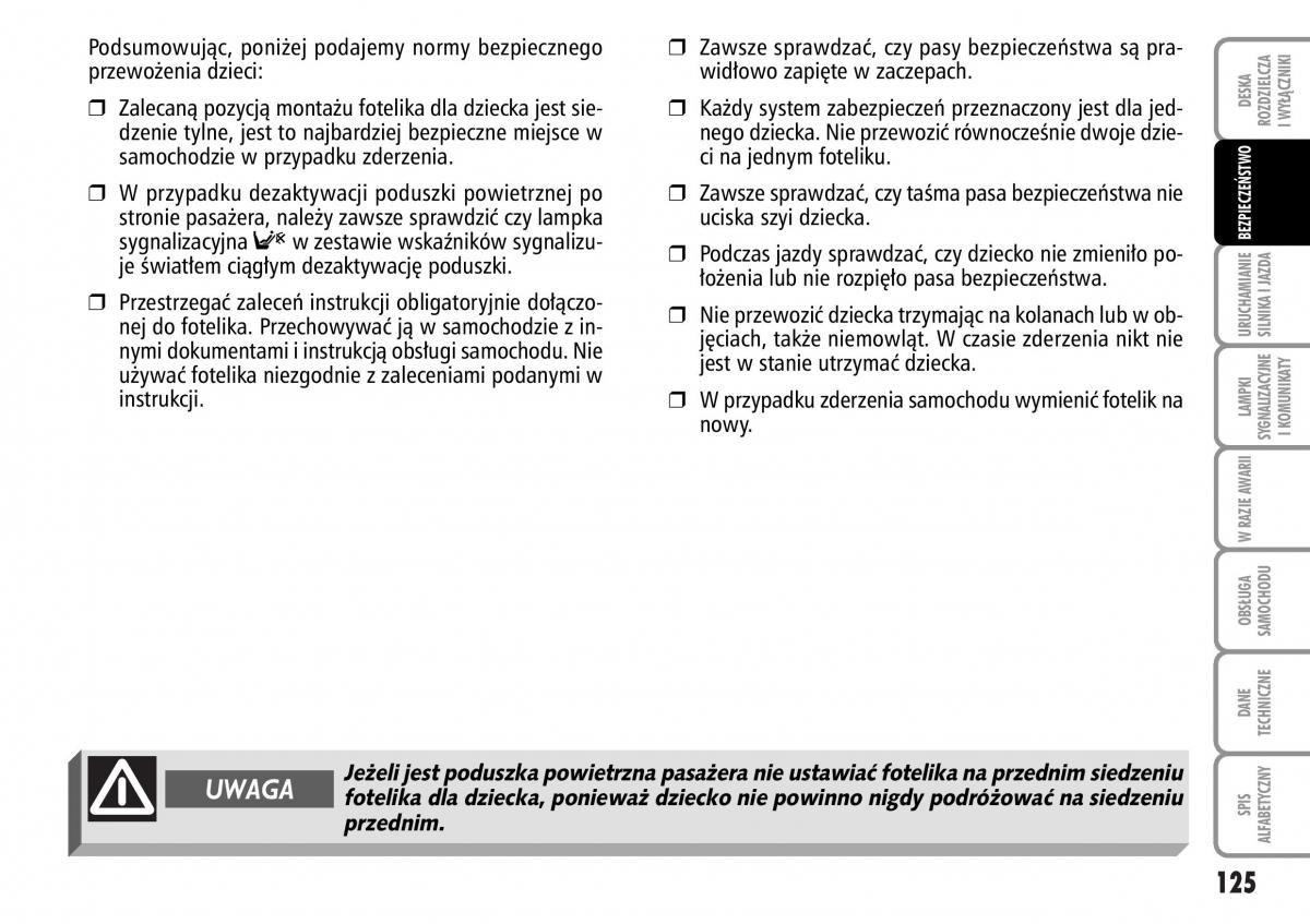 Fiat Multipla II 2 instrukcja obslugi / page 126