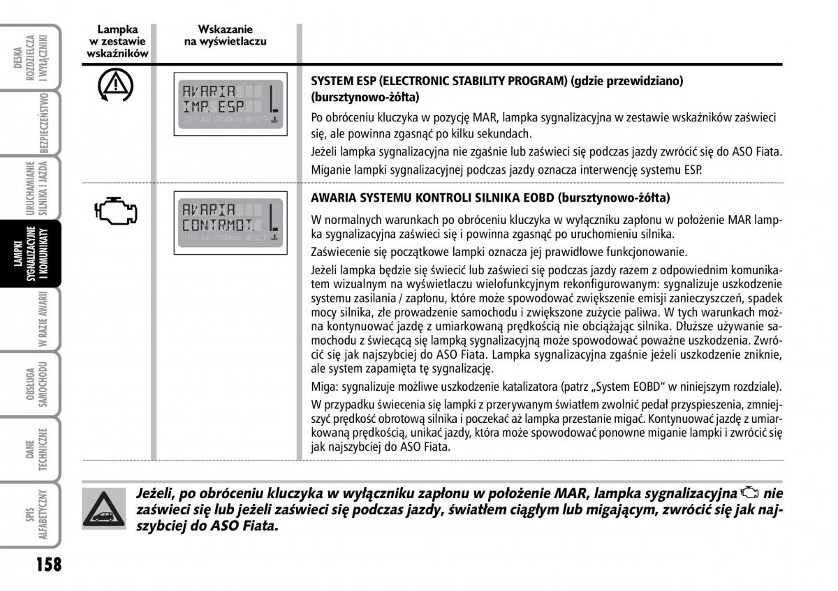 Fiat Multipla II 2 instrukcja obslugi / page 159