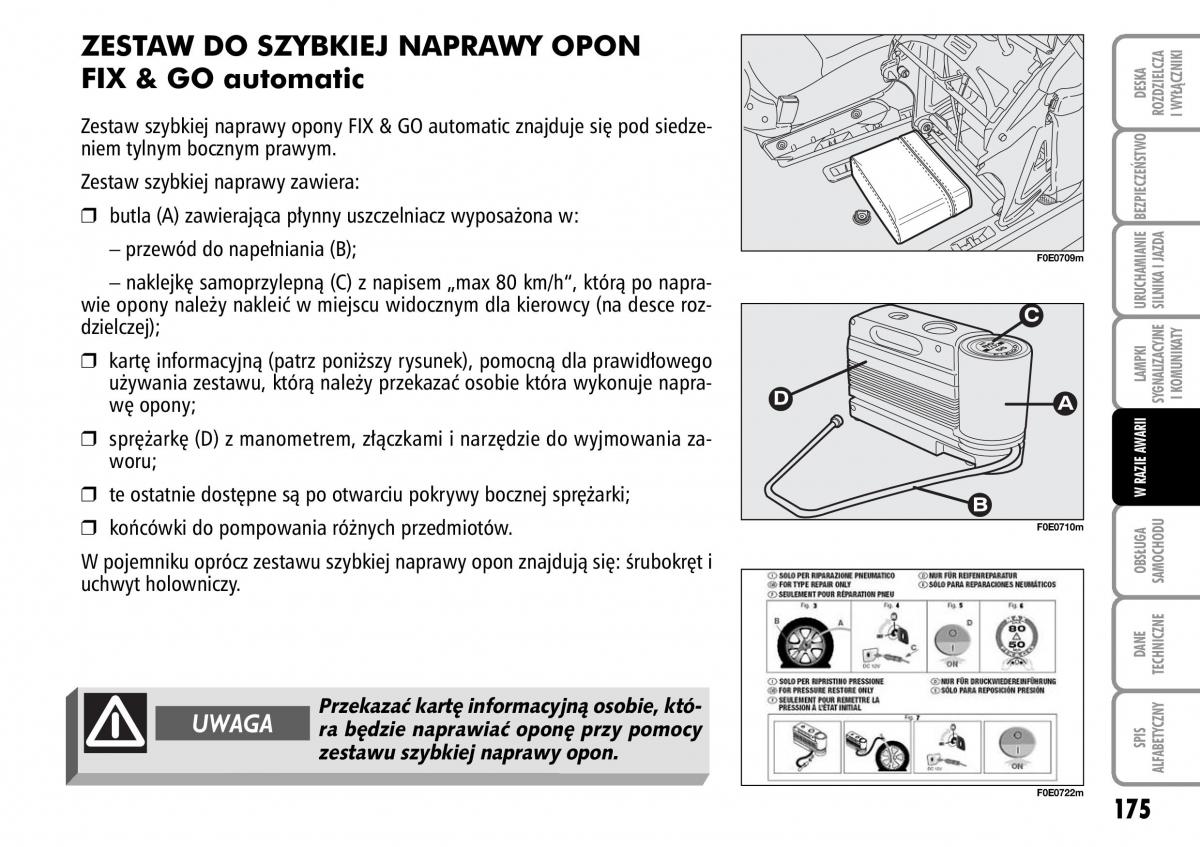 Fiat Multipla II 2 instrukcja obslugi / page 176