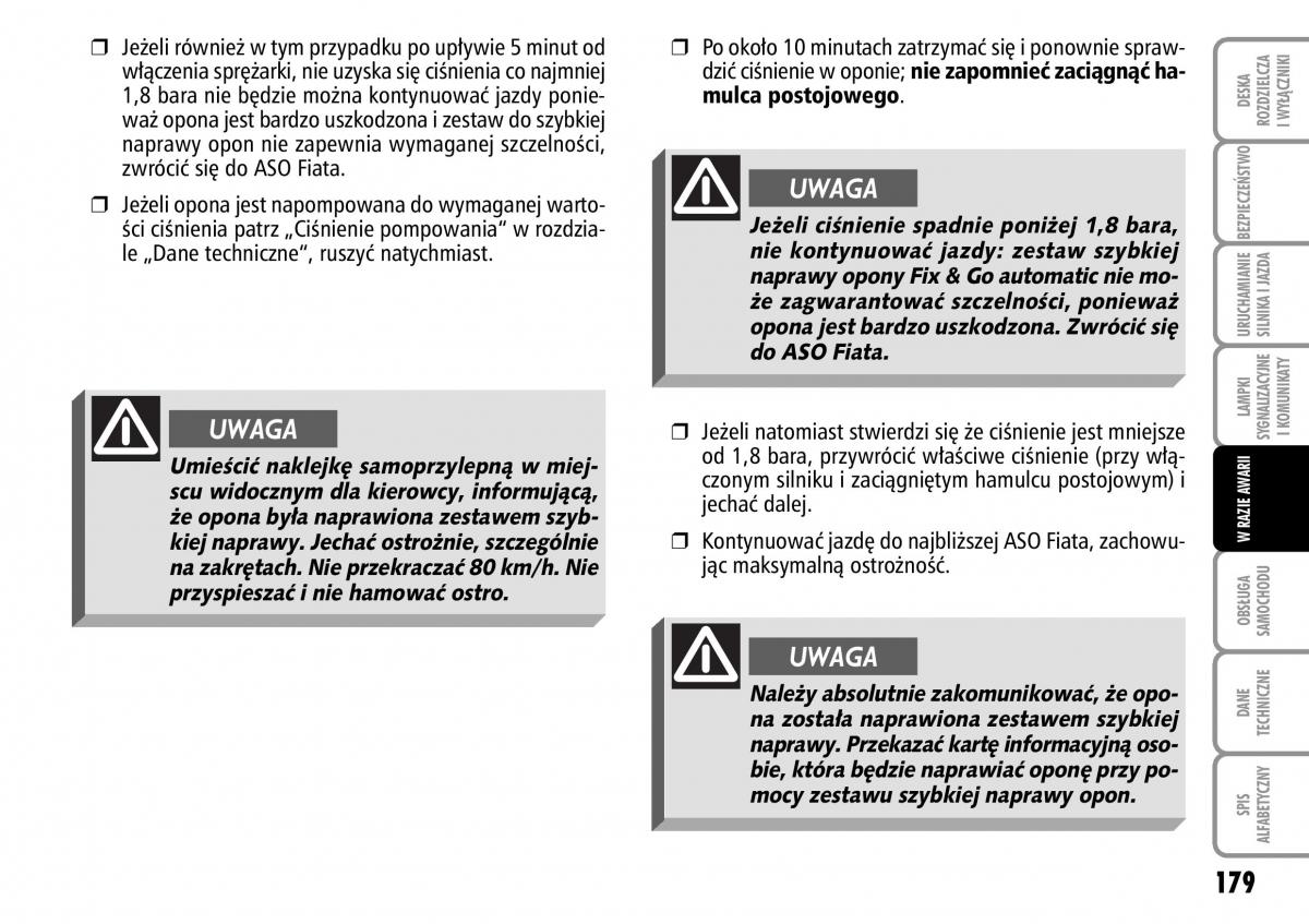 Fiat Multipla II 2 instrukcja obslugi / page 180