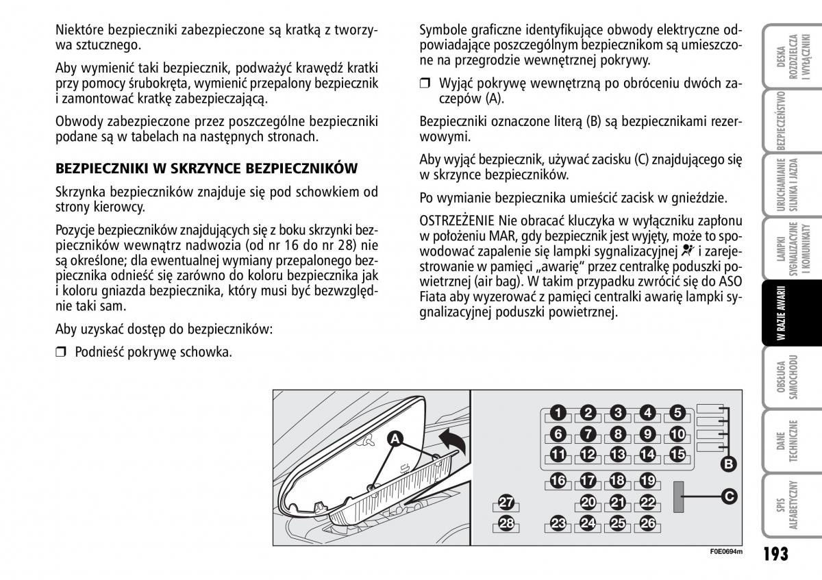 Fiat Multipla II 2 instrukcja obslugi / page 194