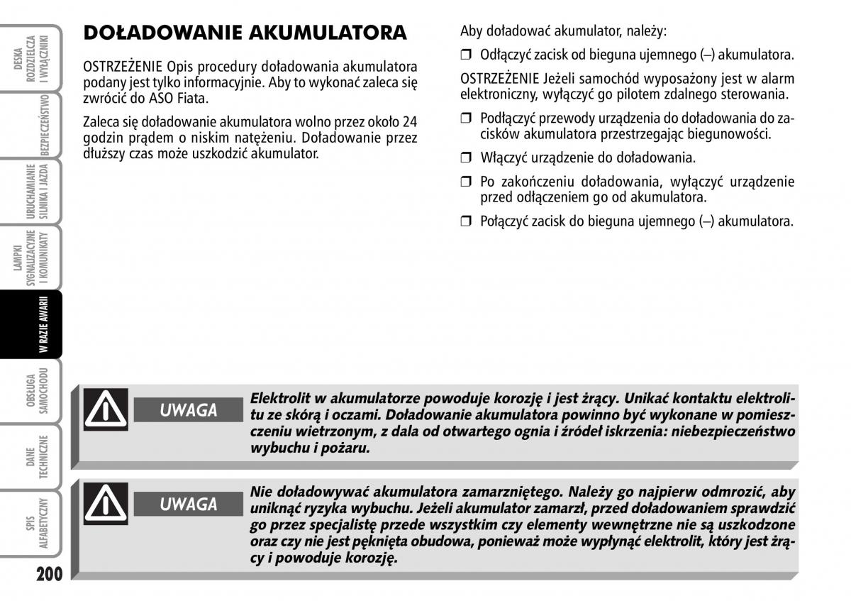 Fiat Multipla II 2 instrukcja obslugi / page 201