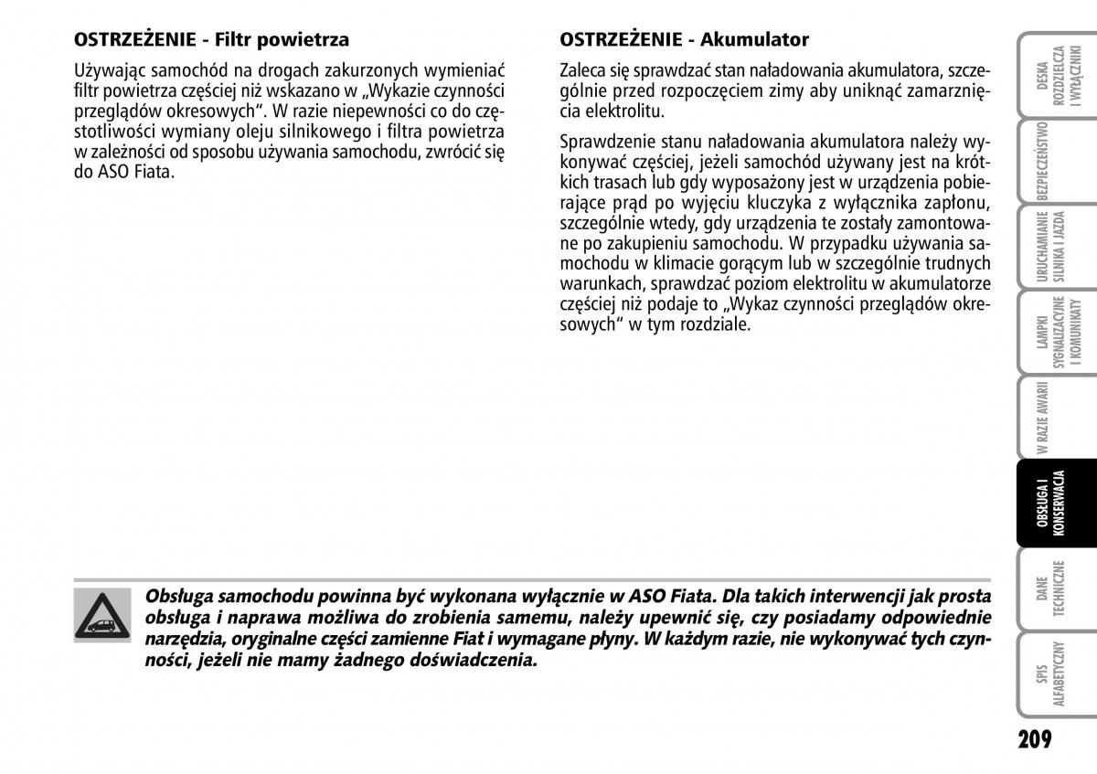 Fiat Multipla II 2 instrukcja obslugi / page 210