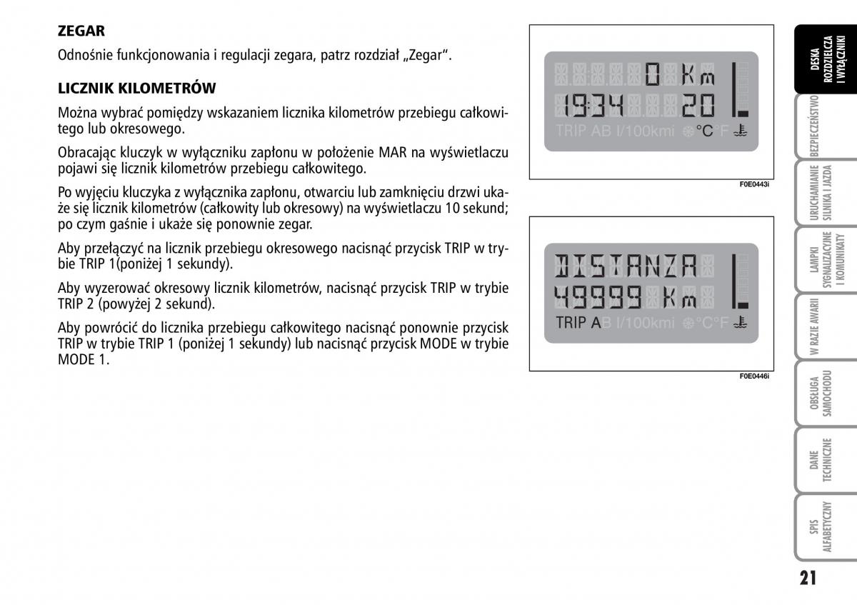 Fiat Multipla II 2 instrukcja obslugi / page 22