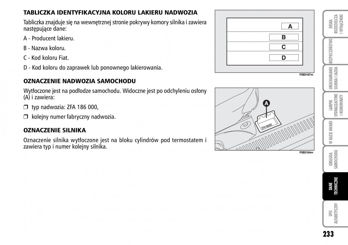 Fiat Multipla II 2 instrukcja obslugi / page 234