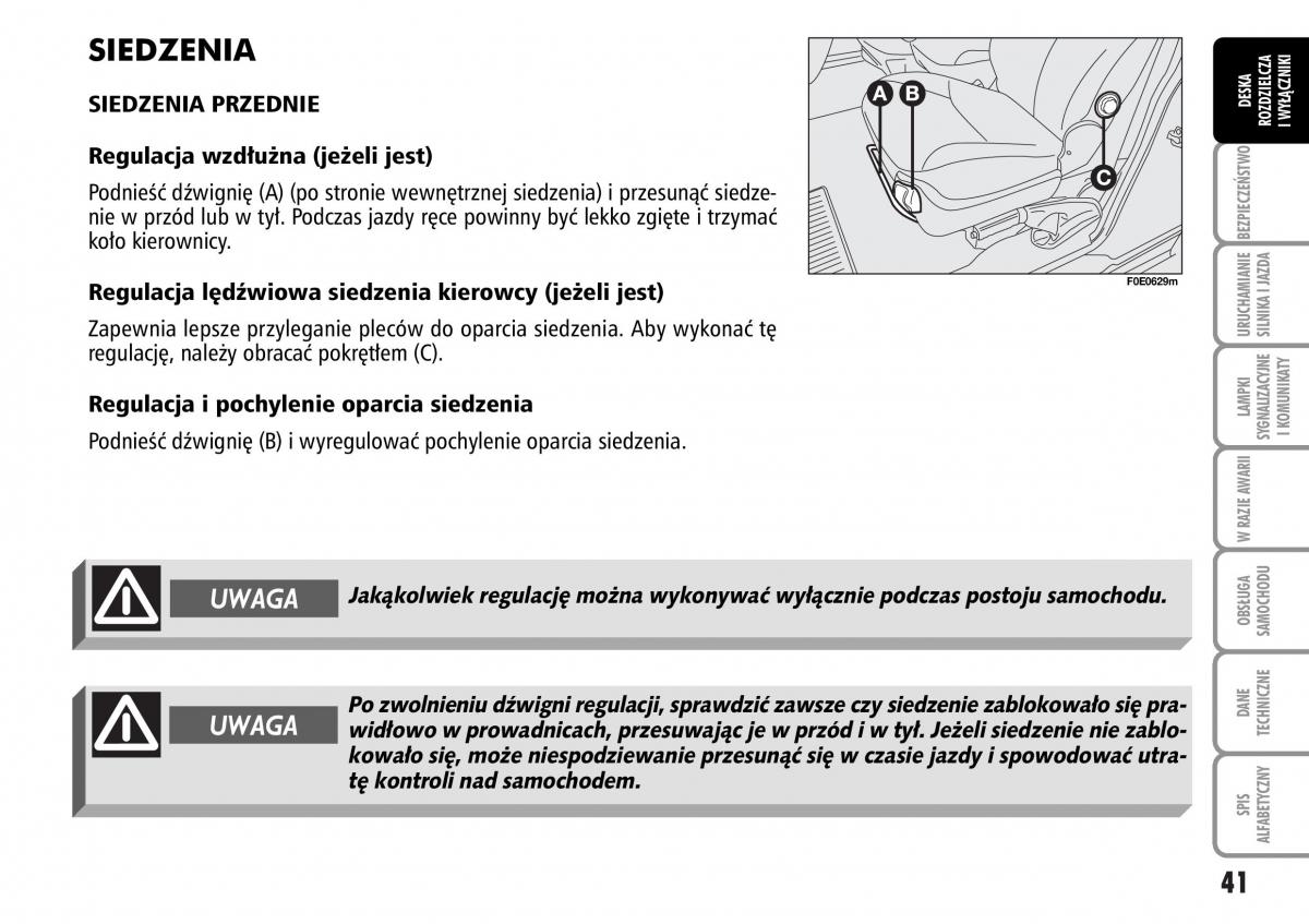 Fiat Multipla II 2 instrukcja obslugi / page 42