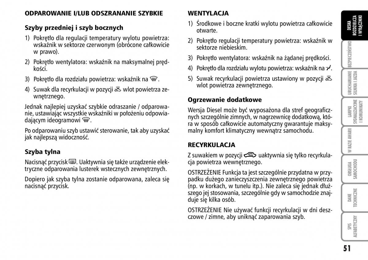 Fiat Multipla II 2 instrukcja obslugi / page 52