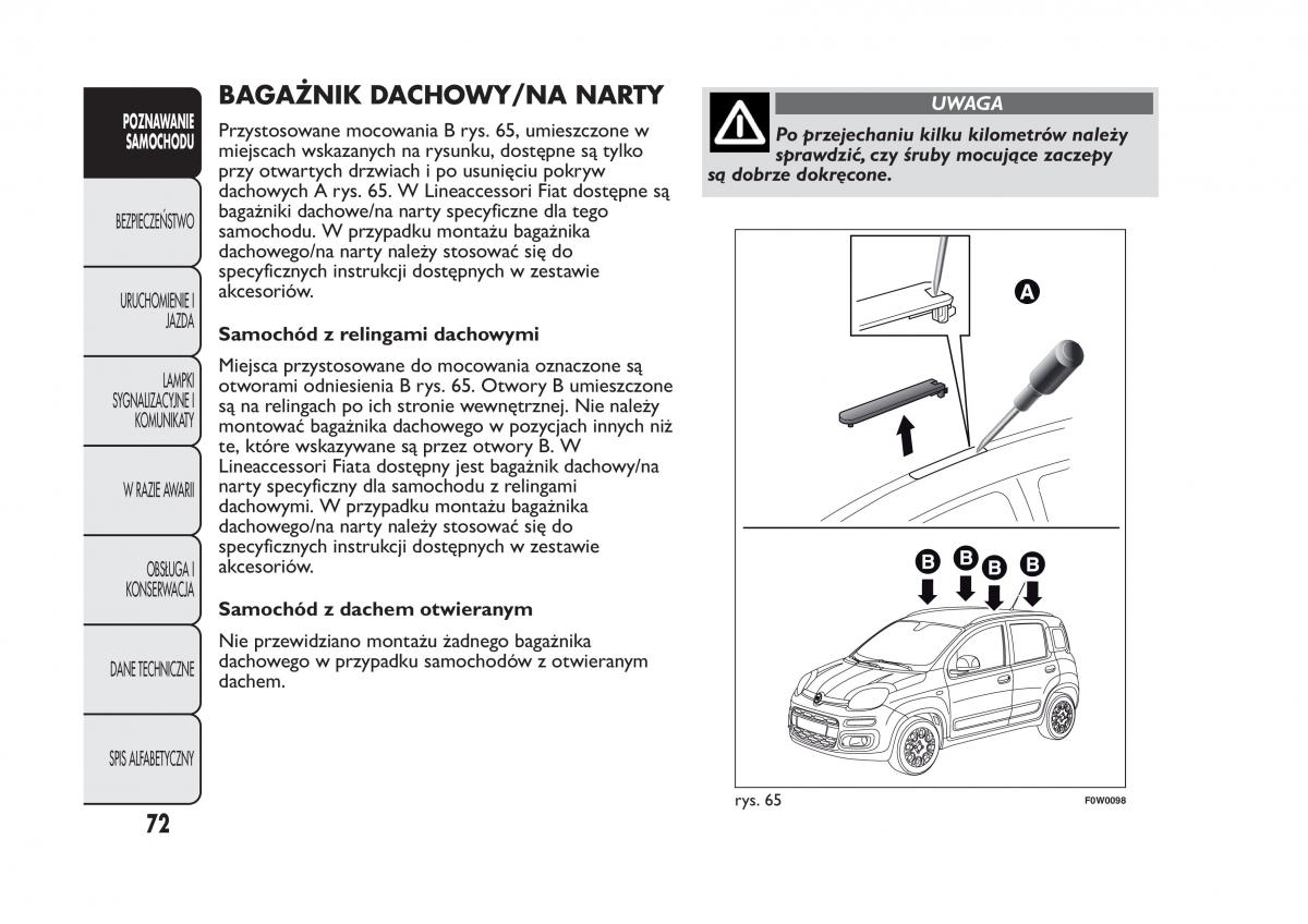 Fiat Panda III 3 instrukcja obslugi / page 76