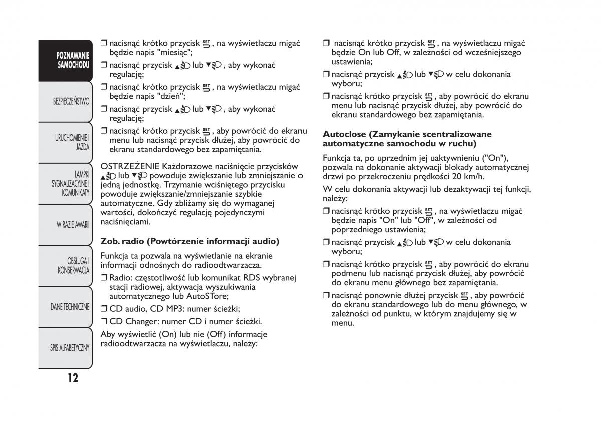 Fiat Panda III 3 instrukcja obslugi / page 16