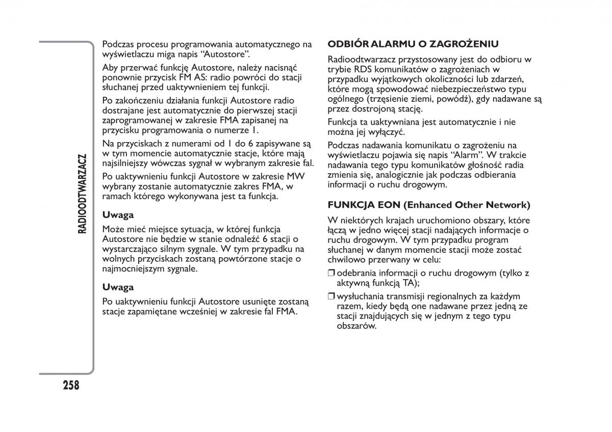 Fiat Panda III 3 instrukcja obslugi / page 262