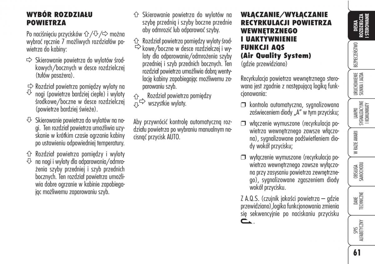 Alfa Romeo Brera Spider instrukcja obslugi / page 63