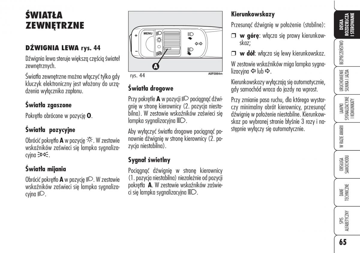 Alfa Romeo Brera Spider instrukcja obslugi / page 67