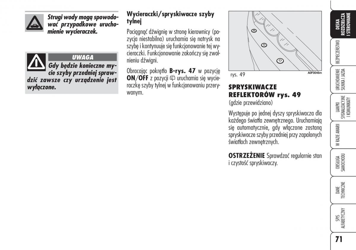 Alfa Romeo Brera Spider instrukcja obslugi / page 73