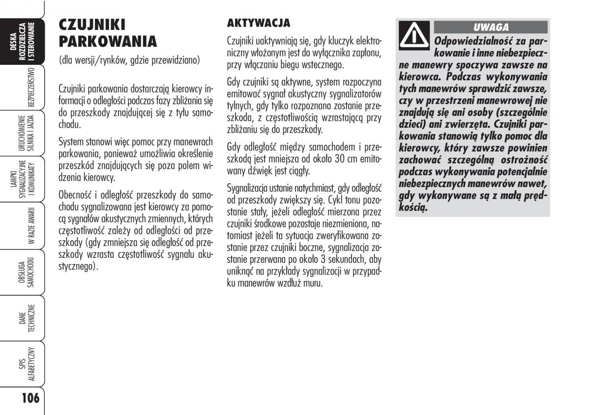 Alfa Romeo Brera Spider instrukcja obslugi / page 108