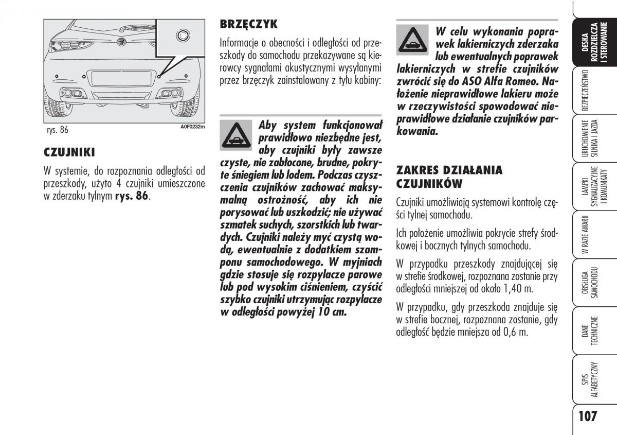 Alfa Romeo Brera Spider instrukcja obslugi / page 109