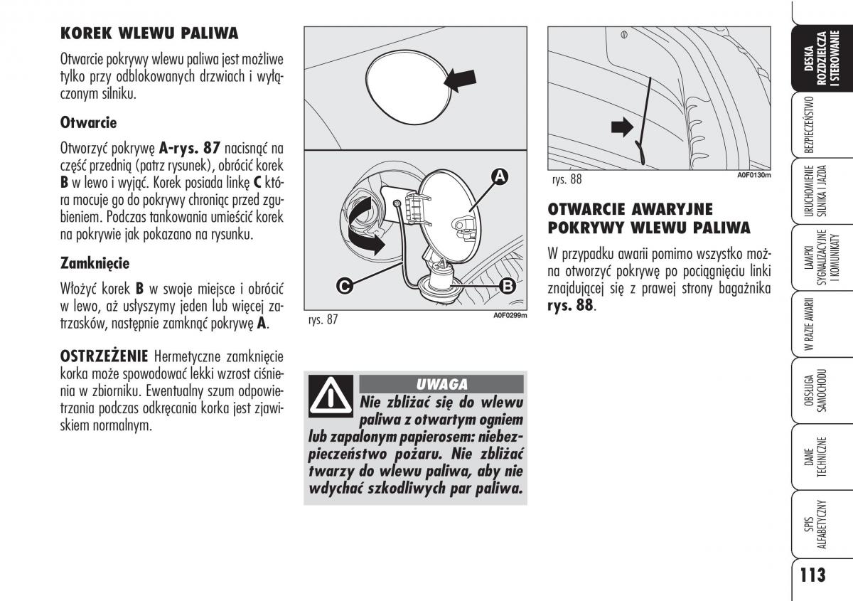 Alfa Romeo Brera Spider instrukcja obslugi / page 115