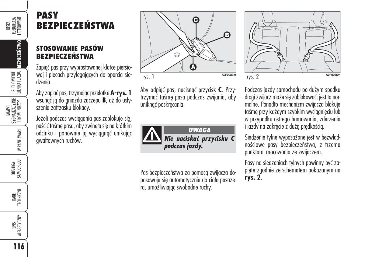 Alfa Romeo Brera Spider instrukcja obslugi / page 118