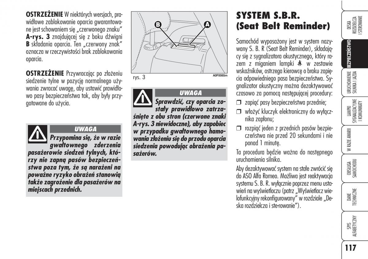 Alfa Romeo Brera Spider instrukcja obslugi / page 119