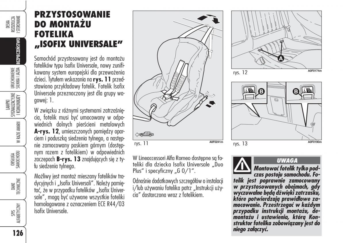 Alfa Romeo Brera Spider instrukcja obslugi / page 128