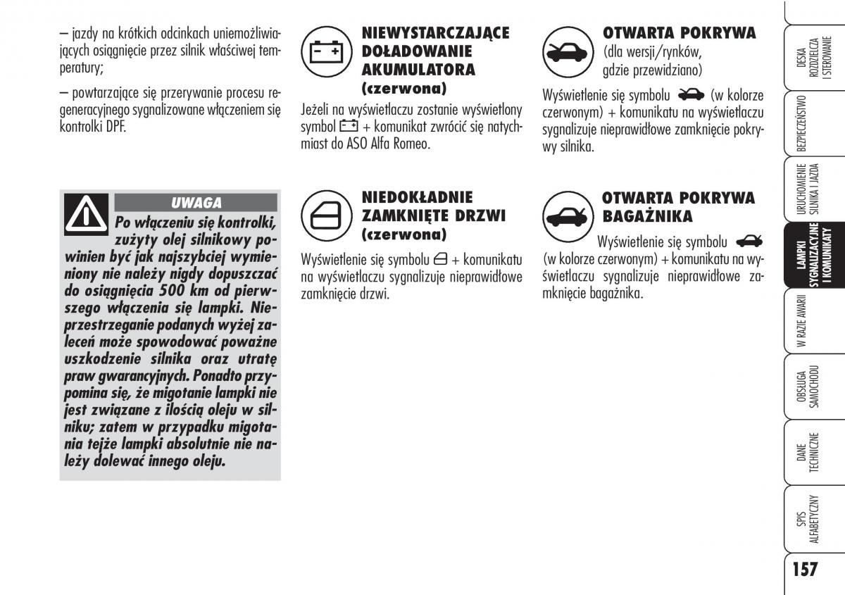 Alfa Romeo Brera Spider instrukcja obslugi / page 159