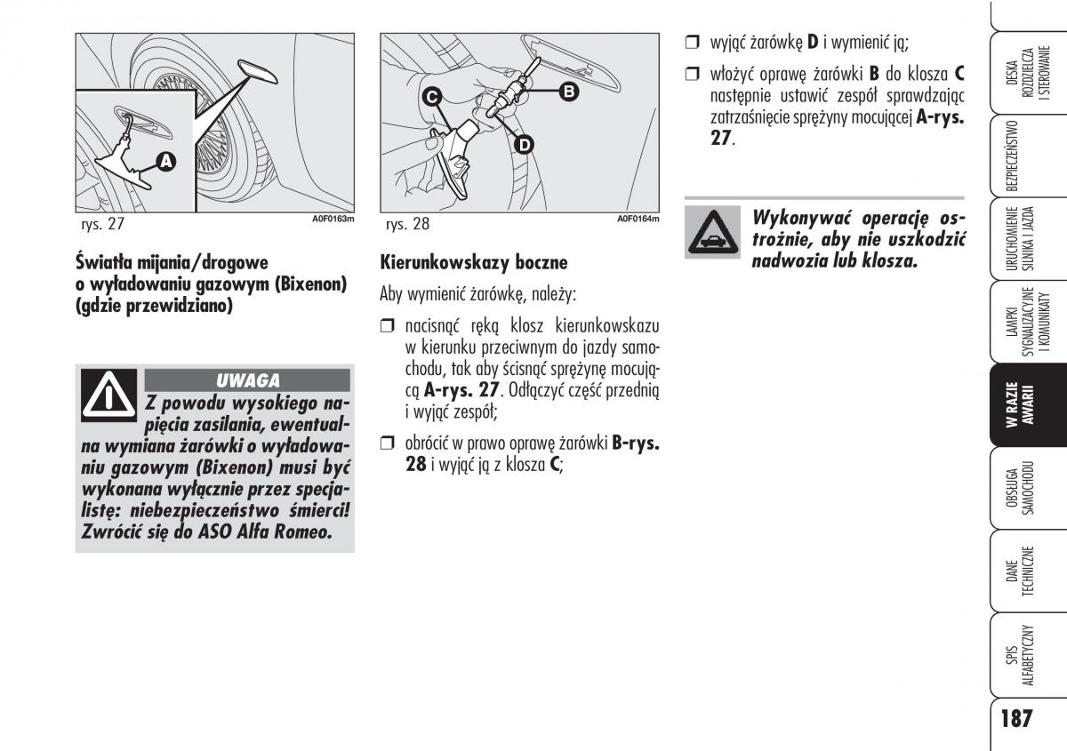 Alfa Romeo Brera Spider instrukcja obslugi / page 189