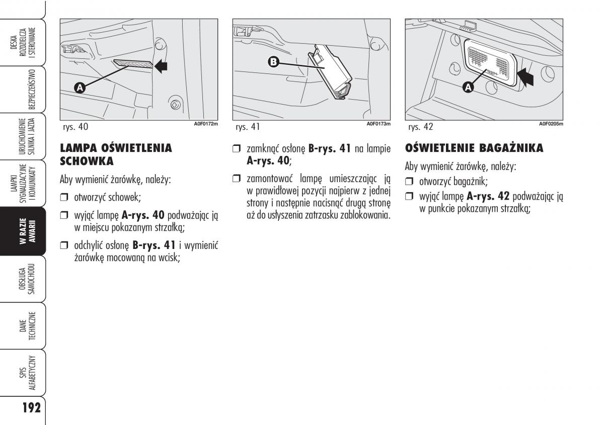 Alfa Romeo Brera Spider instrukcja obslugi / page 194