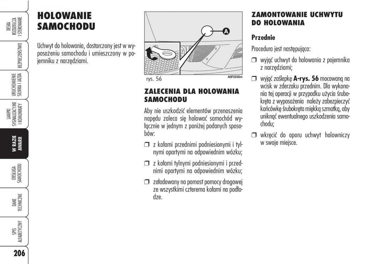 Alfa Romeo Brera Spider instrukcja obslugi / page 208