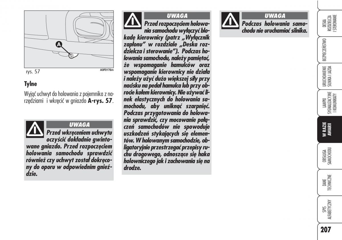 Alfa Romeo Brera Spider instrukcja obslugi / page 209