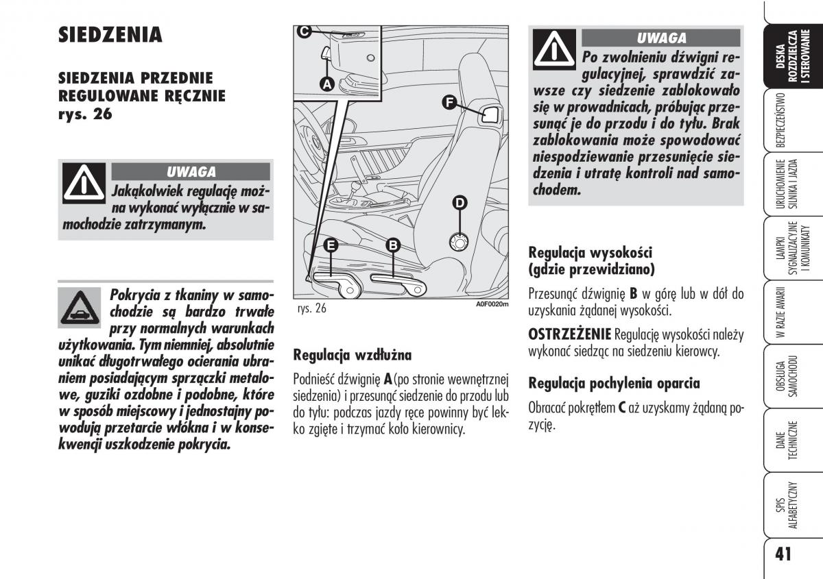 Alfa Romeo Brera Spider instrukcja obslugi / page 43