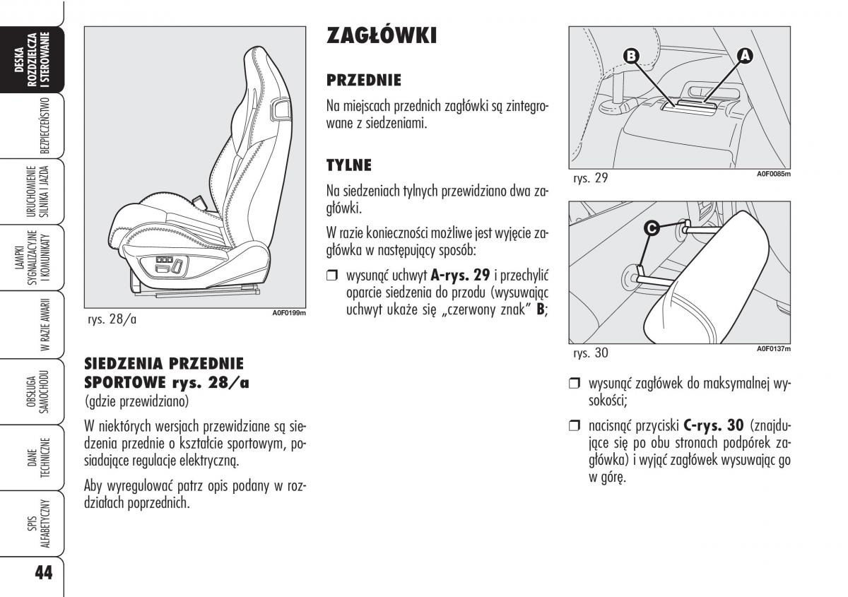 Alfa Romeo Brera Spider instrukcja obslugi / page 46