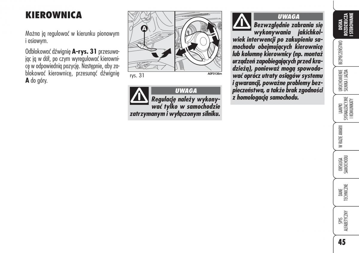 Alfa Romeo Brera Spider instrukcja obslugi / page 47