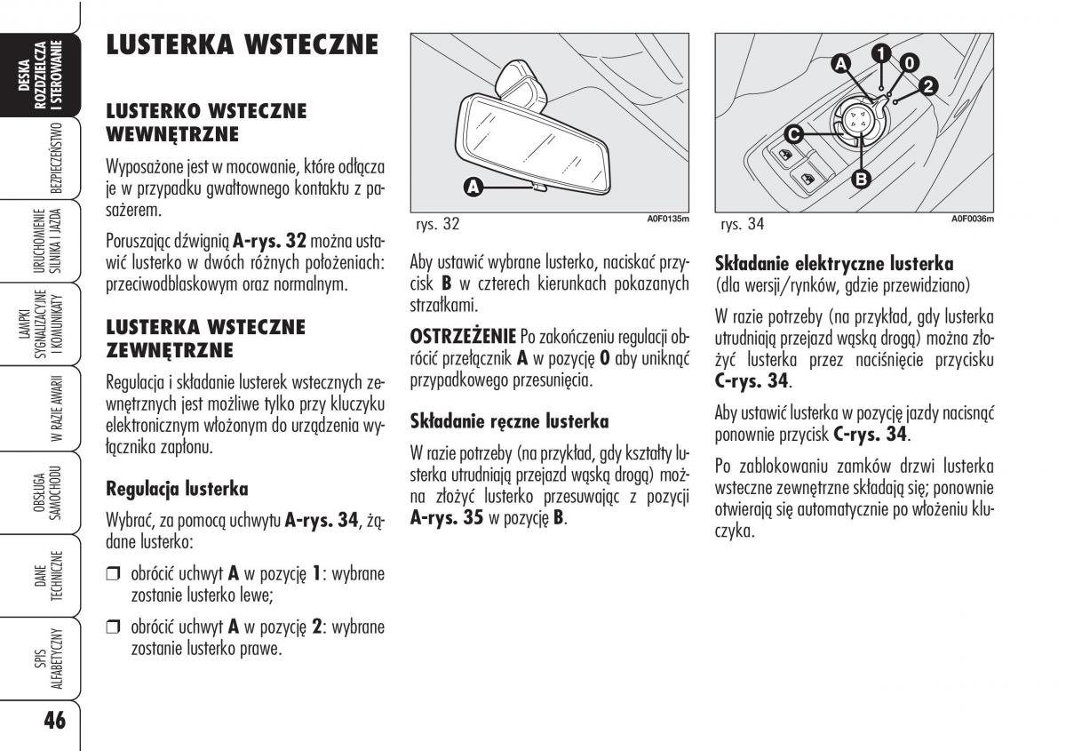 Alfa Romeo Brera Spider instrukcja obslugi / page 48