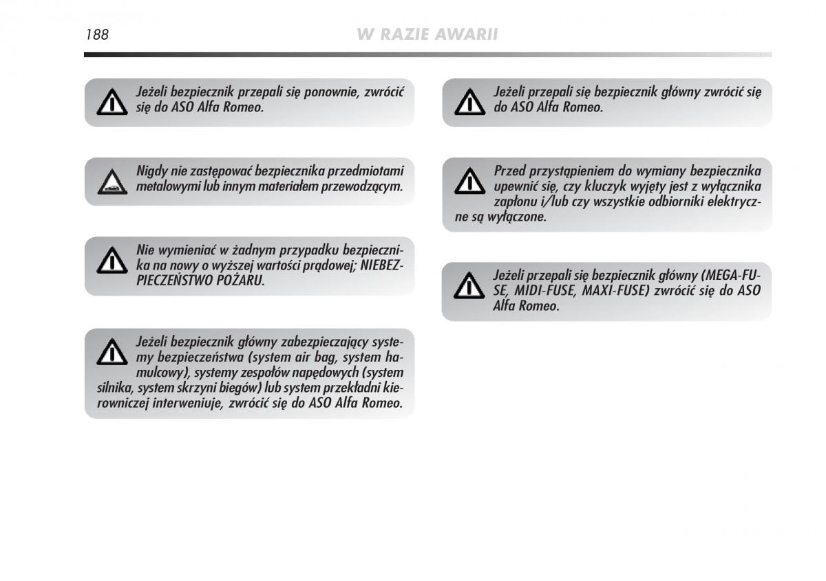 manual  Alfa Romeo Mito instrukcja / page 189