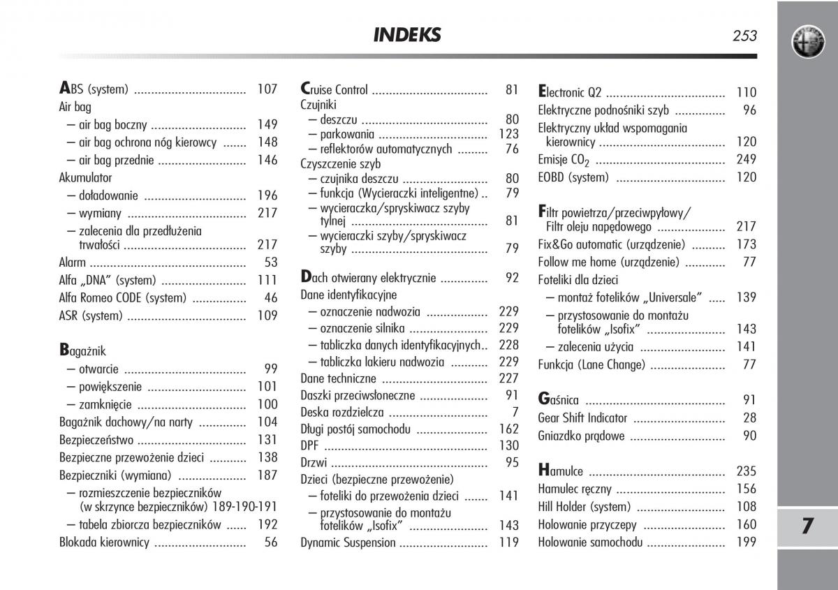 Alfa Romeo Mito instrukcja obslugi / page 254