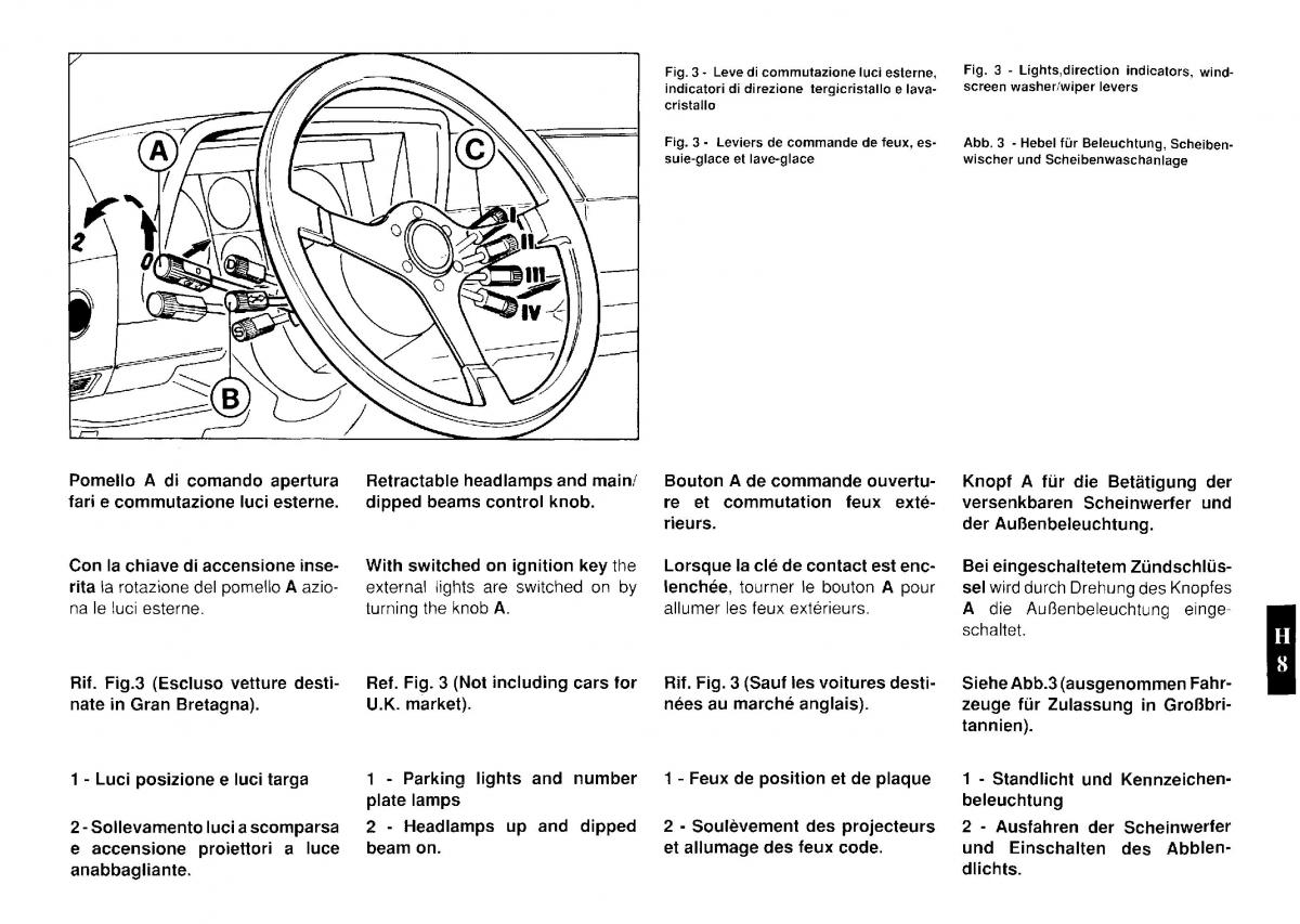 Ferrari Testarossa owners manual / page 85