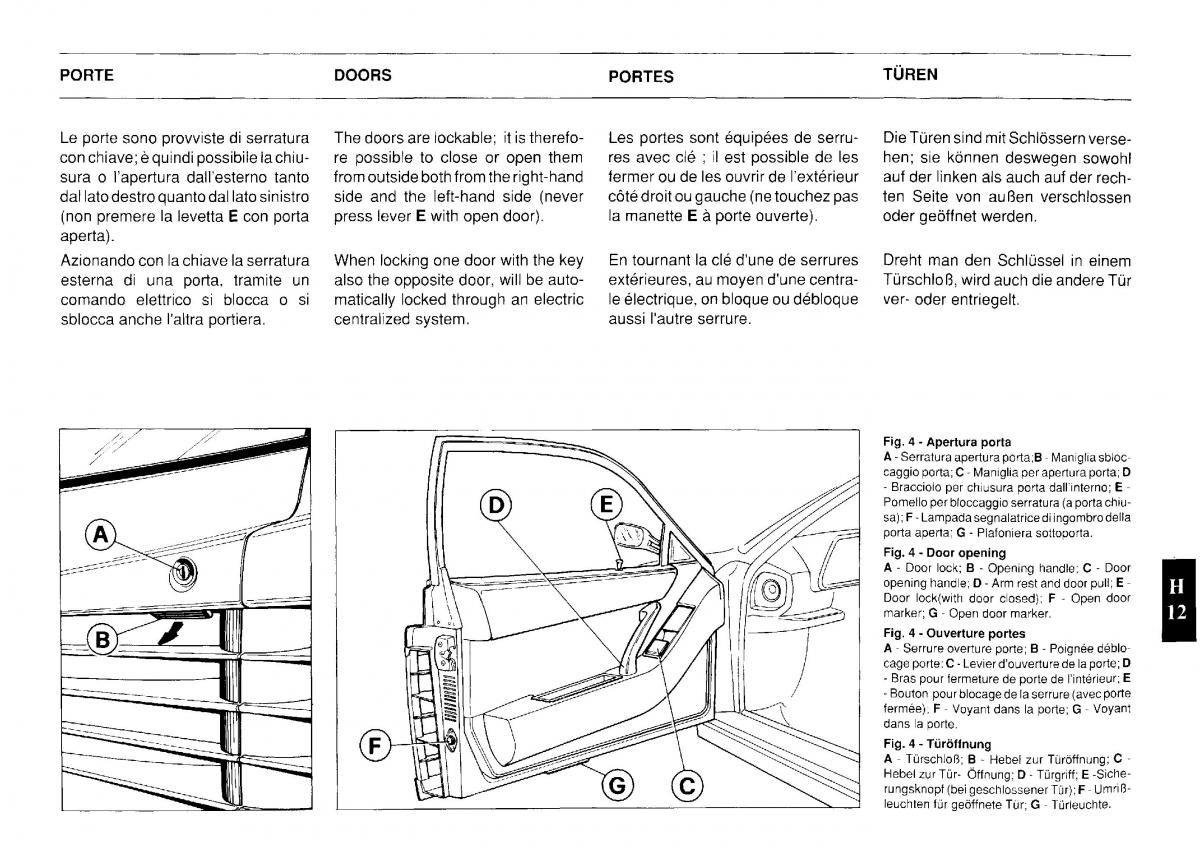 Ferrari Testarossa owners manual / page 89