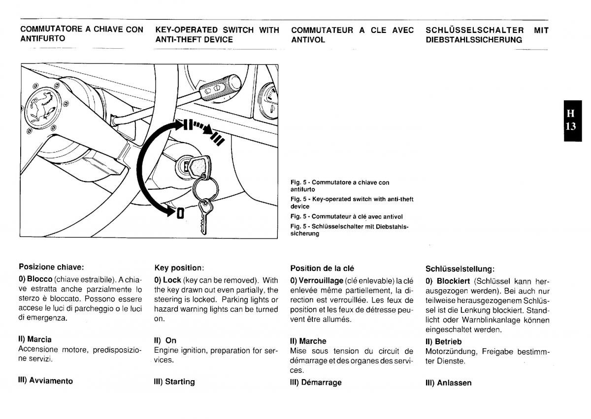 Ferrari Testarossa owners manual / page 90