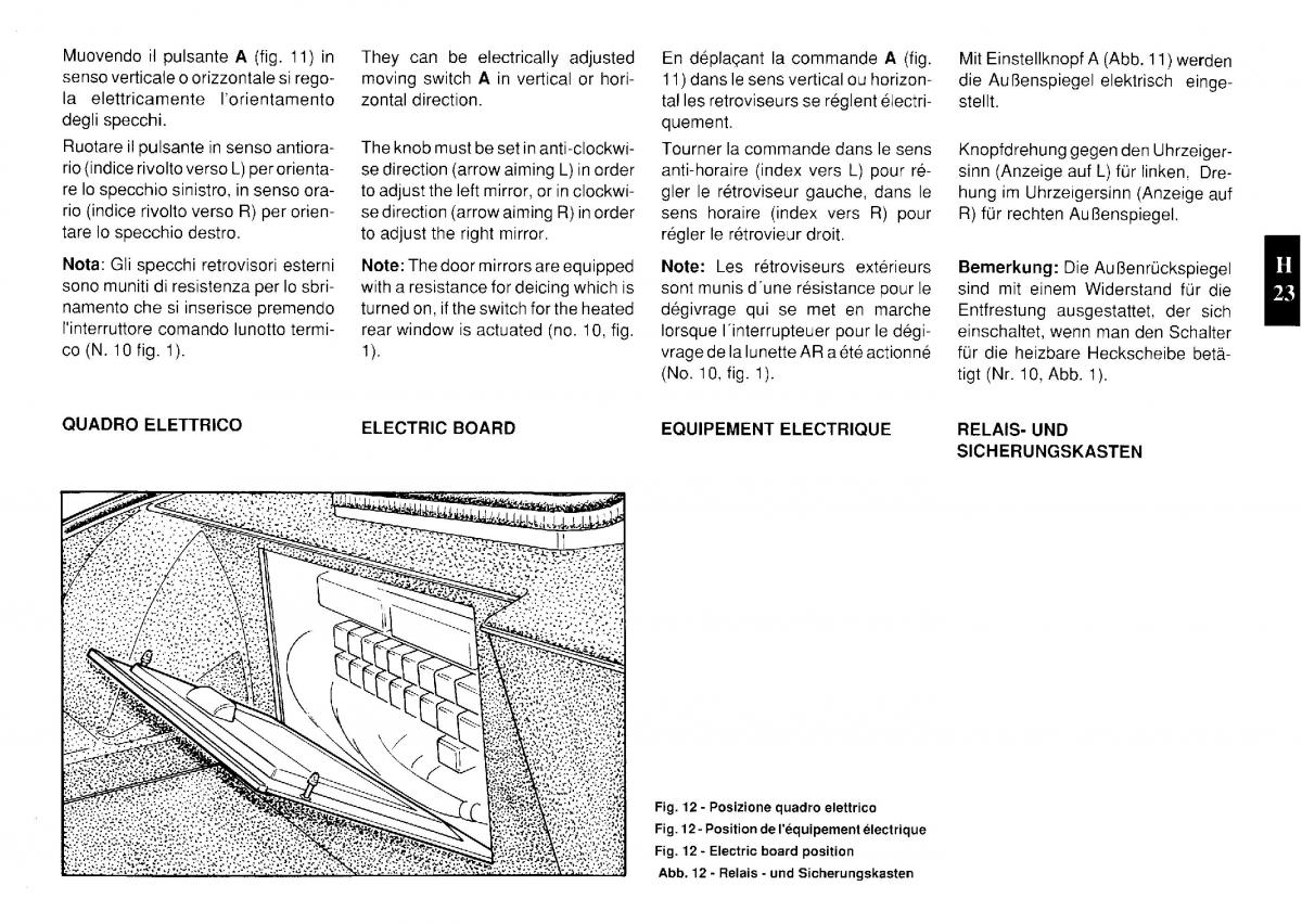 Ferrari Testarossa owners manual / page 100