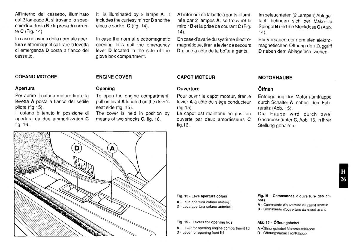 Ferrari Testarossa owners manual / page 103